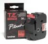 Ruban BROTHER TZ-461 pour �tiqueteuses (noir/rouge) 36 mm lamin� et perfor�